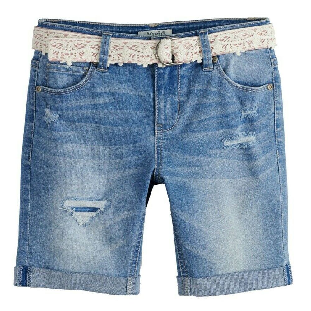 SOLD Mudd Bermuda Jean Shorts With Belt Size 14